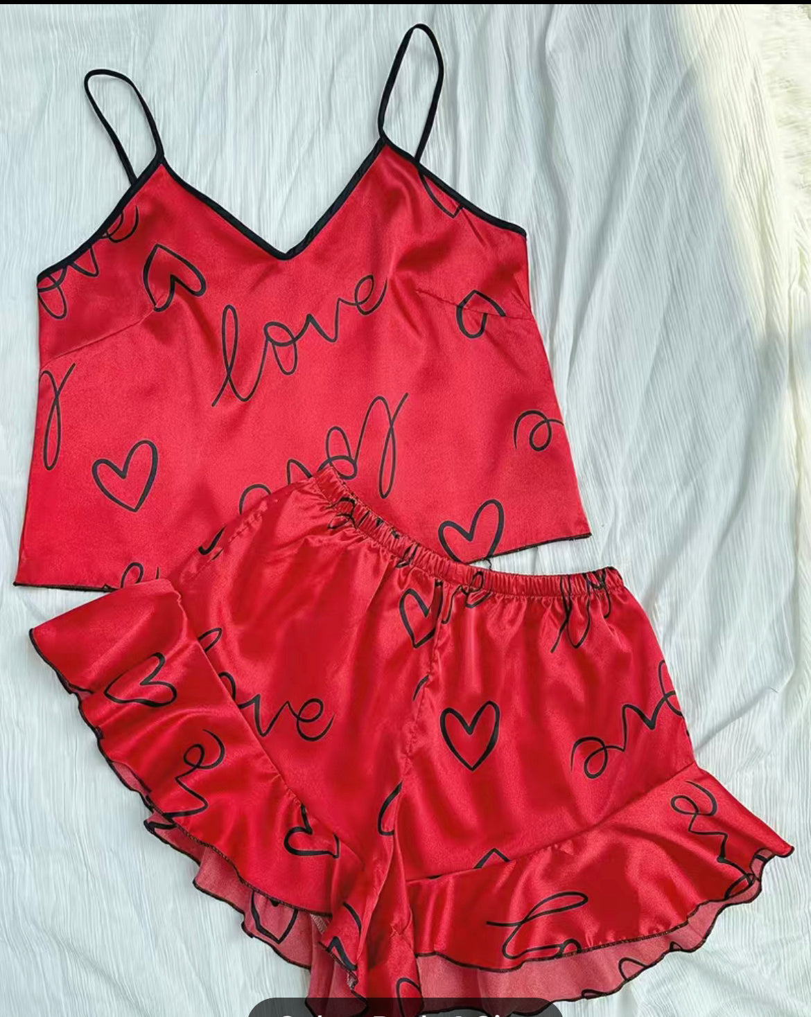 Heart Print Pajama Set