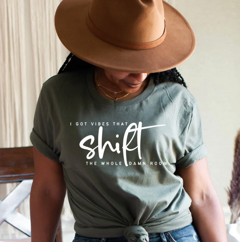 UNISEX- Inspired Shirt Sleeve T-Shirt- I got Vibes that Shift