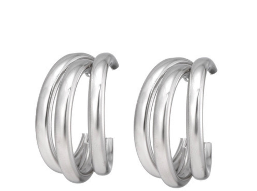 Multi-layer C-shape fashion jewelry gold &silver plated