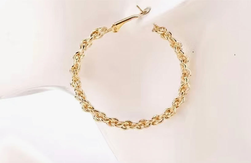 Chunky chain hoop earrings 18k gold plated
