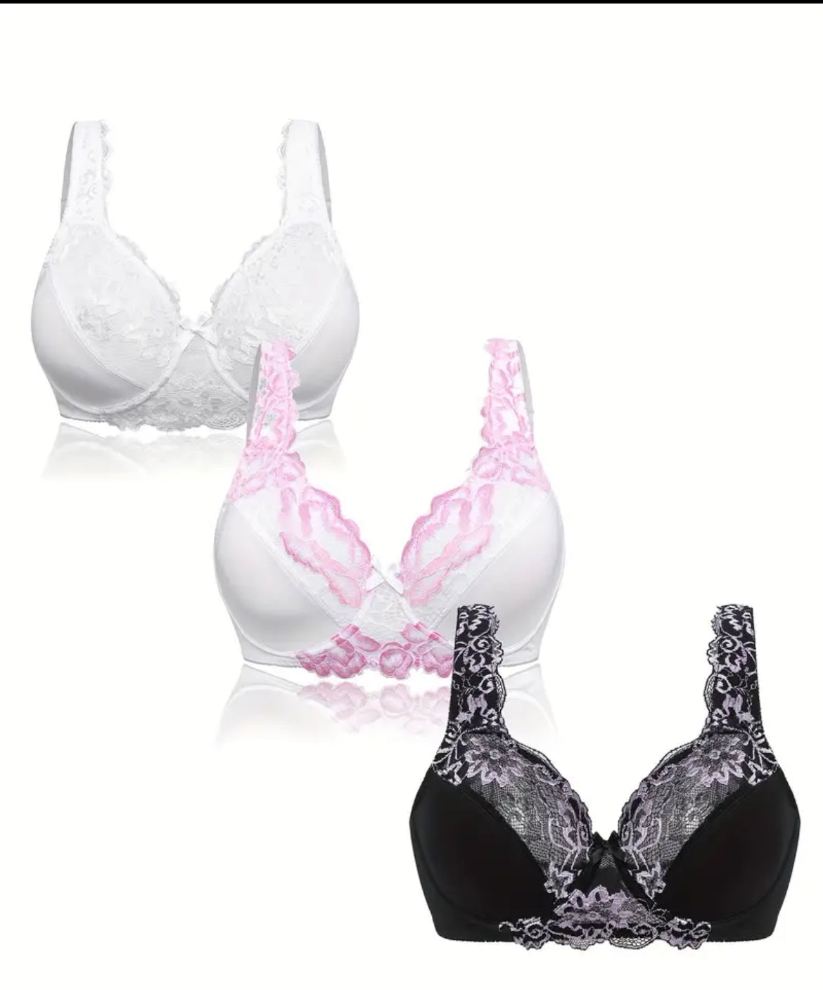 Plus Size Bra Set - 3 pack