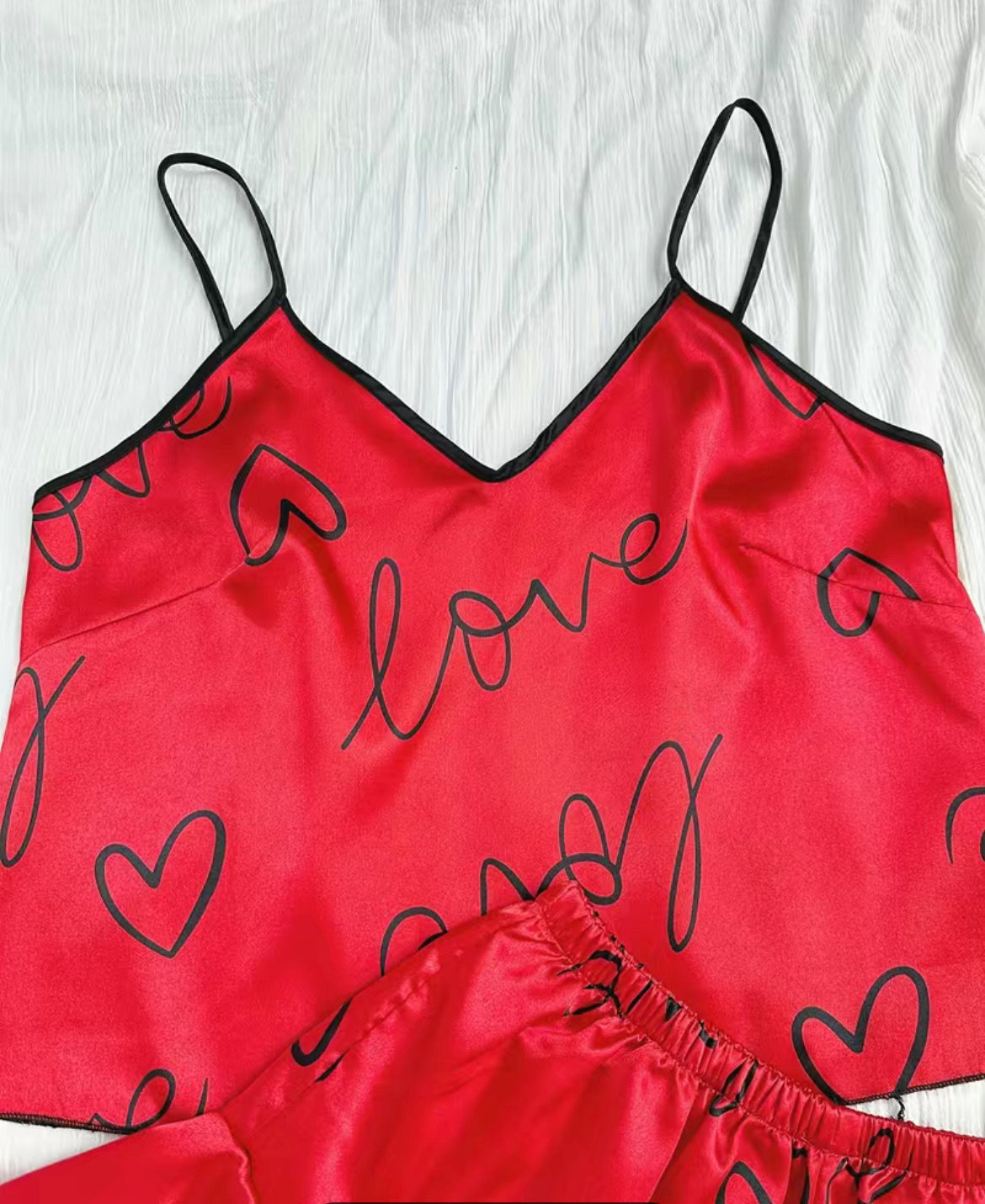 Heart Print Pajama Set