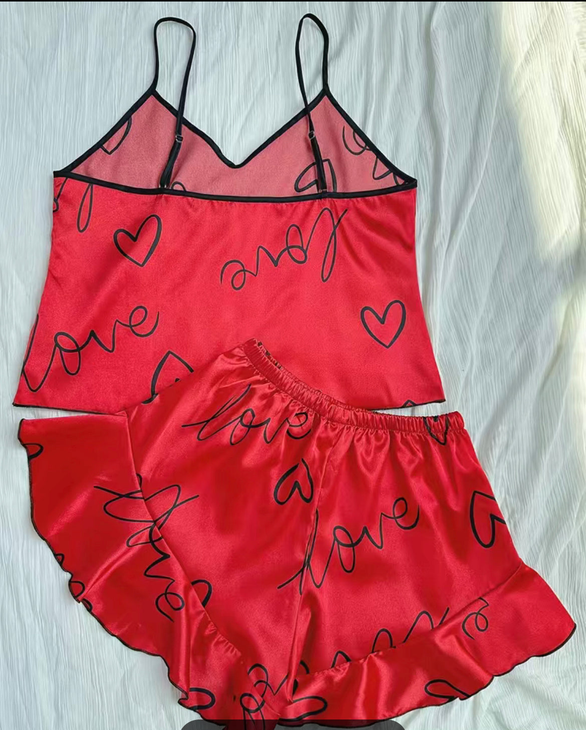 Heart Print Pajama Set