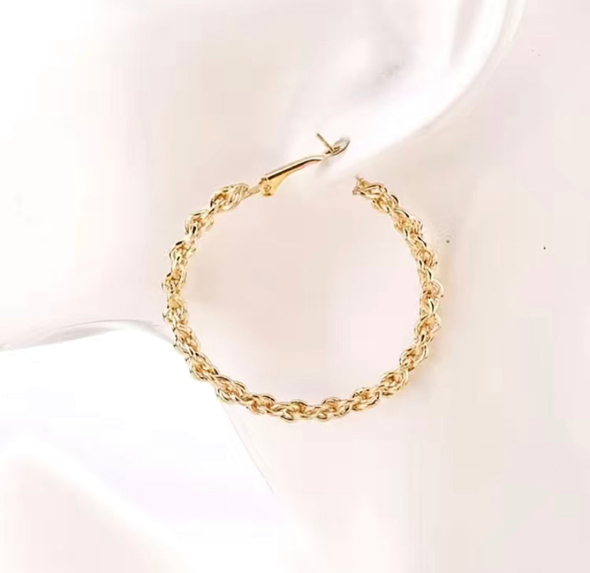 Chunky chain hoop earrings 18k gold plated