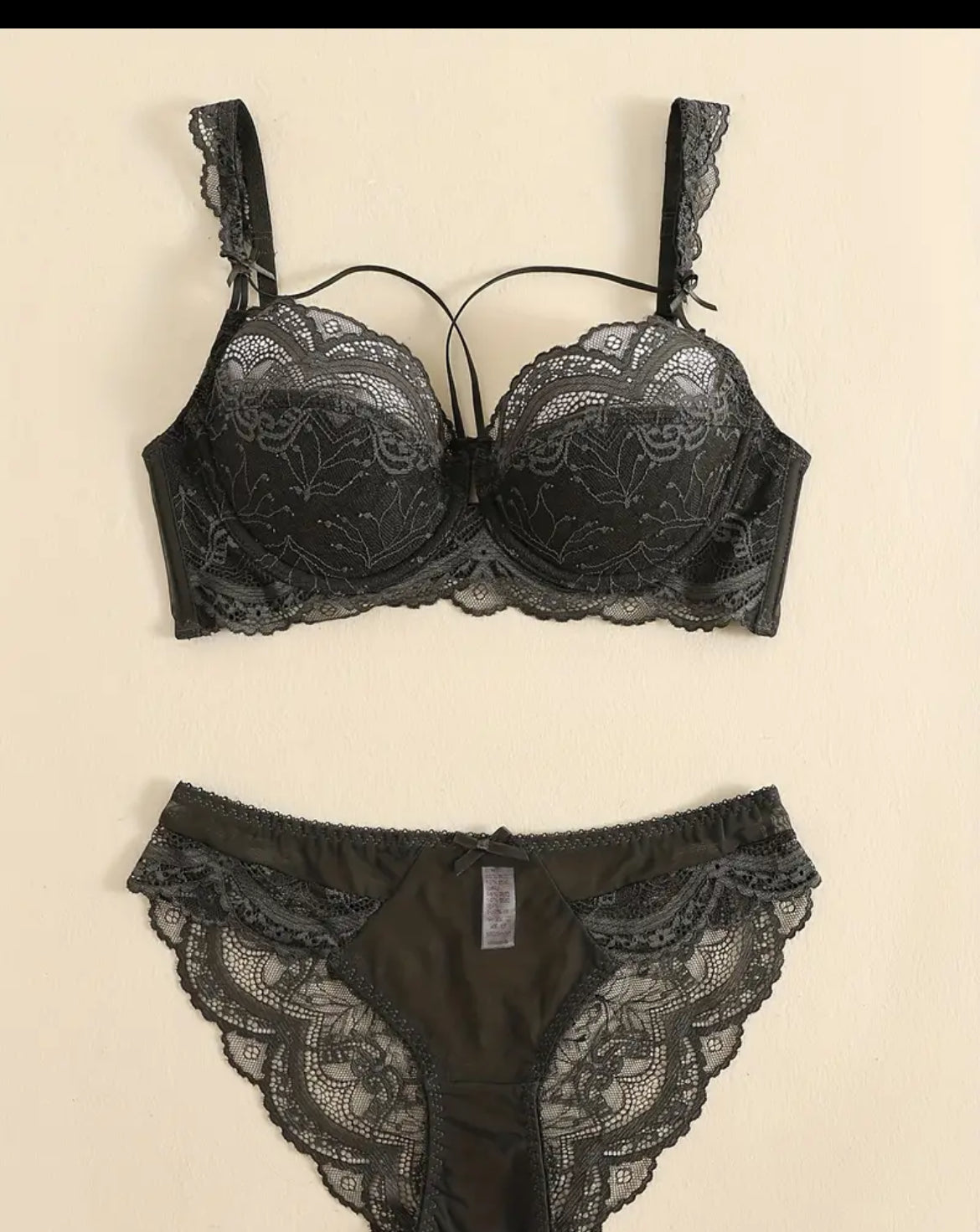 Floral Laced Bra and Panties Set